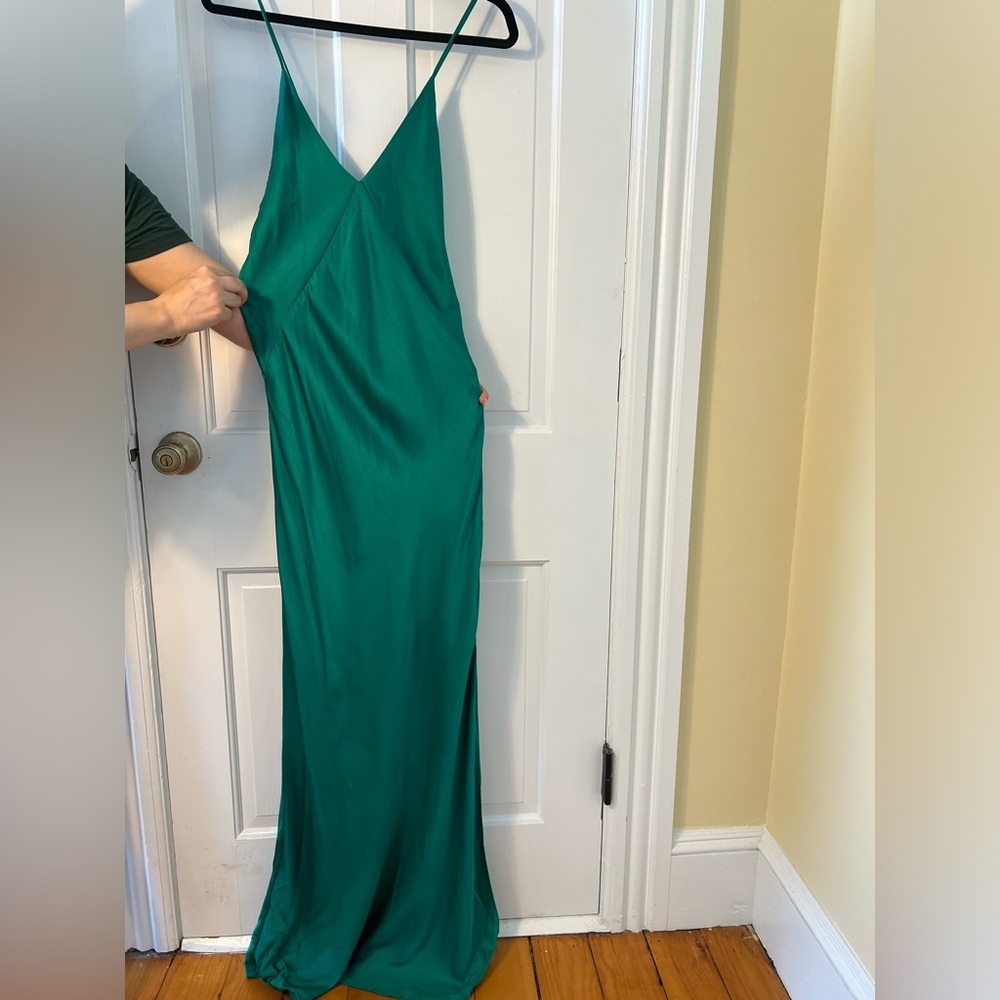 Rat & Boa maxi emerald green dress with slit